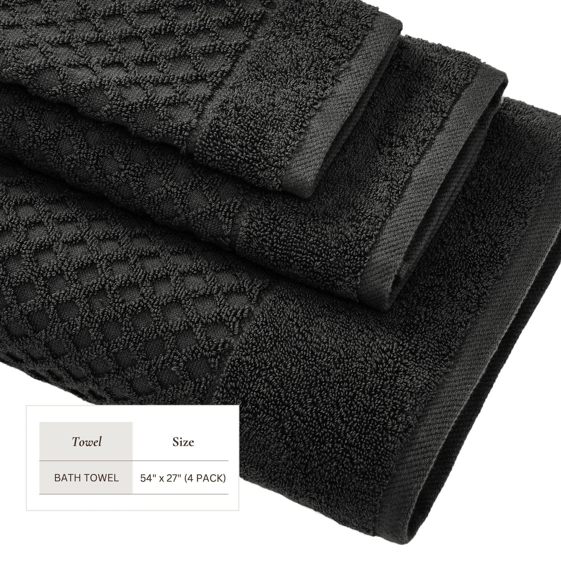 Cotton Diamond Waffle Weave Bath Towel Set - Grayson Collection
