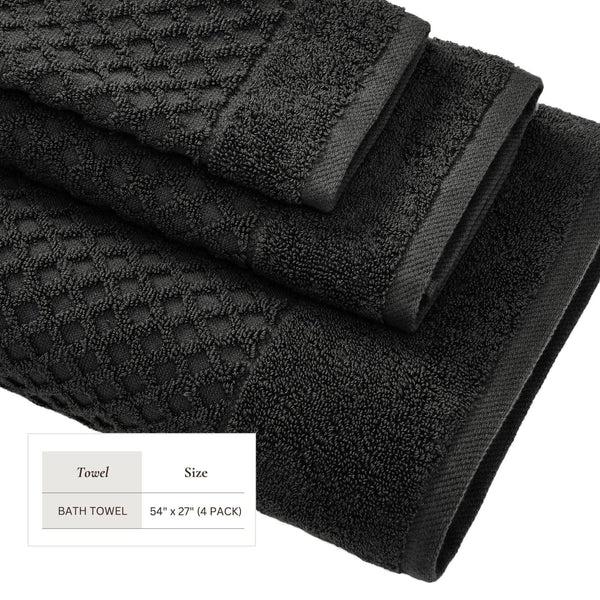 Cotton Diamond Waffle Weave Bath Towel Set - Grayson Collection