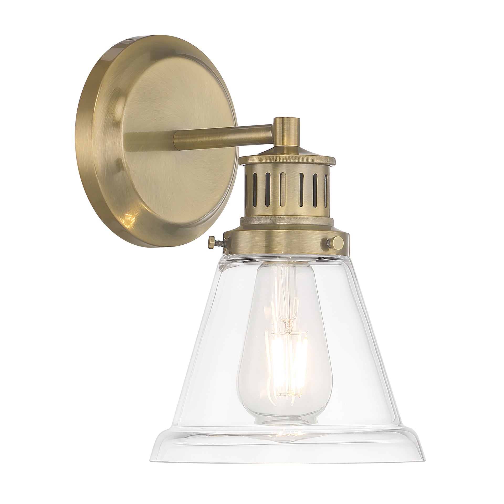 Alden 10.25'' High 1-Light Sconce - Antique Brass Clear