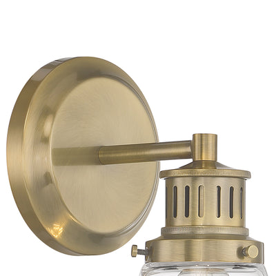Alden 10.25'' High 1-Light Sconce - Antique Brass Clear