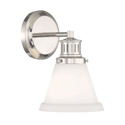 Alden 10.25'' High 1-Light Sconce- Polished Nickel Matte Opal