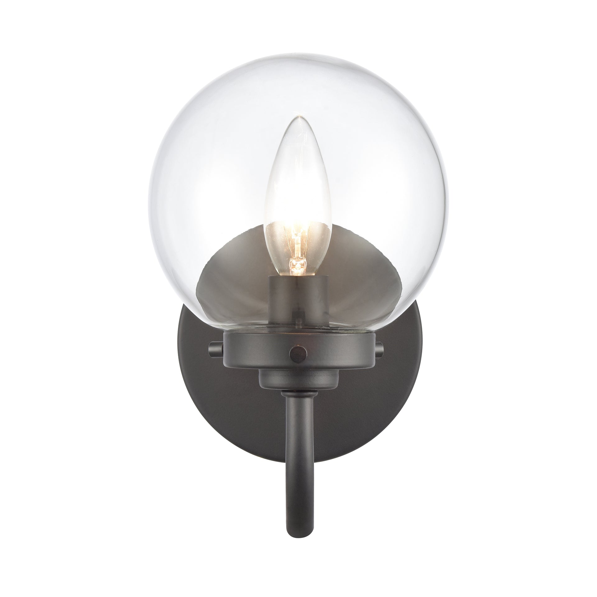 Fairbanks 8.5'' High 1-Light Sconce - Matte Black with Clear