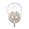 Fairbanks 8.5'' High 1-Light Sconce - Brushed Nickel and Clear