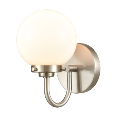 Fairbanks 8.5'' High 1-Light Sconce - Brushed Nickel and Opal
