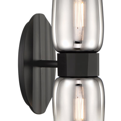 Flame 14'' High 2-Light Sconce - Matte Black