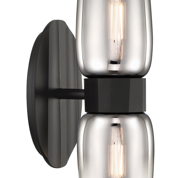 Flame 14'' High 2-Light Sconce - Matte Black
