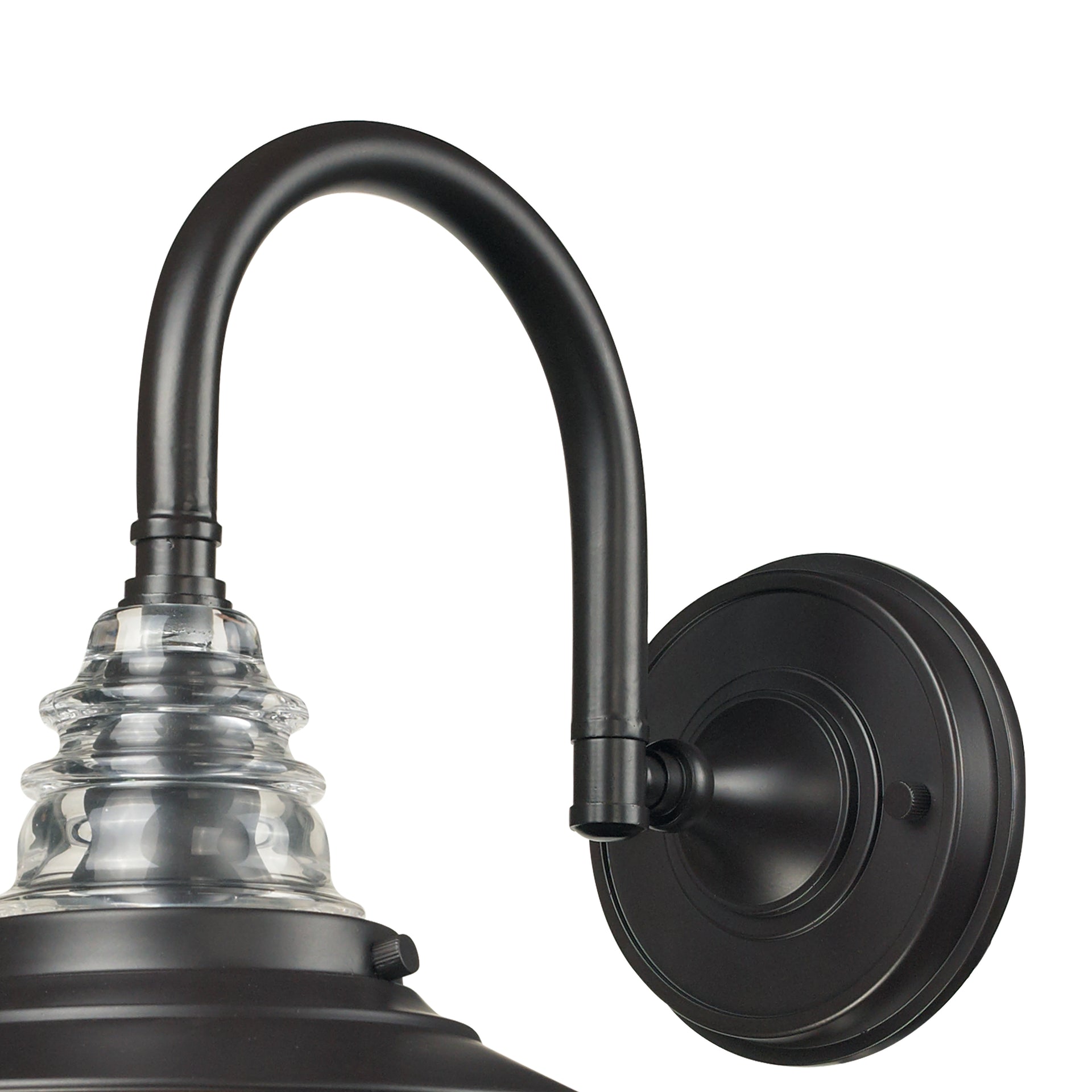 Insulator Glass 14'' High 1-Light Sconce - Oiled Bronze