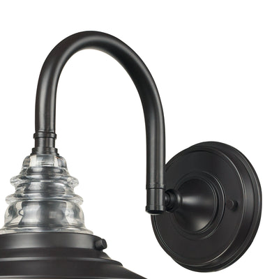 Insulator Glass 14'' High 1-Light Sconce - Oiled Bronze