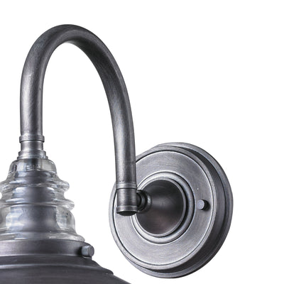 Insulator Glass 14'' High 1-Light Sconce - Weathered Zinc