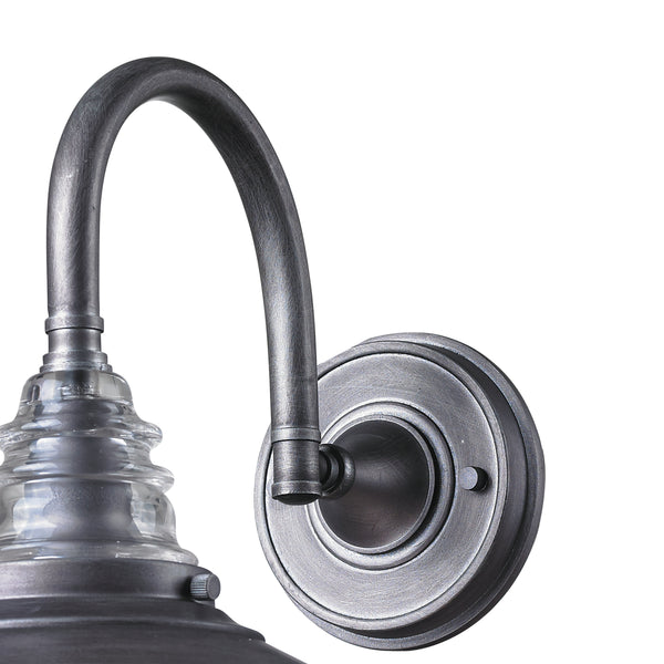 Insulator Glass 14'' High 1-Light Sconce - Weathered Zinc