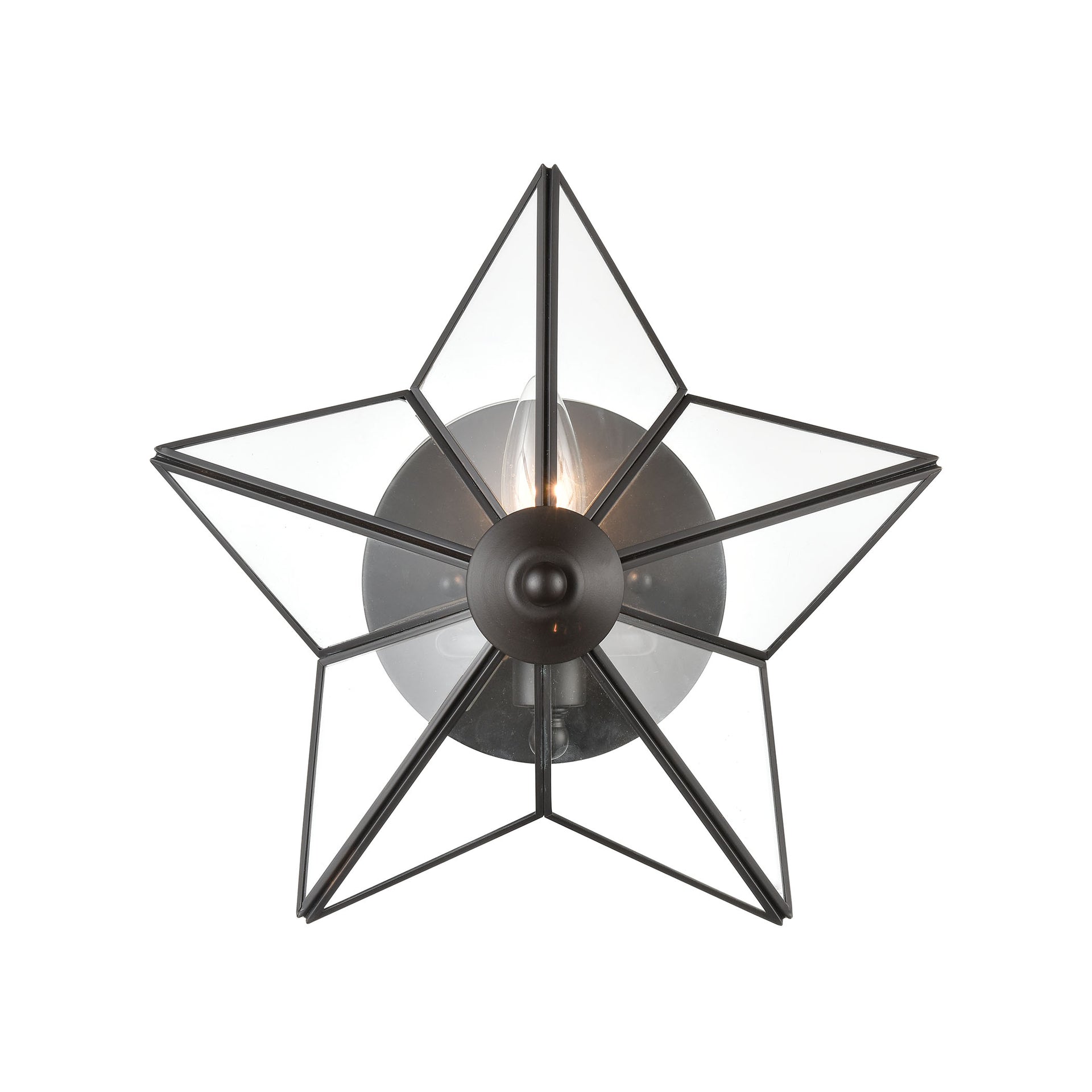 Moravian Star 12'' High 1-Light Sconce - Oil Rubbed Bronze