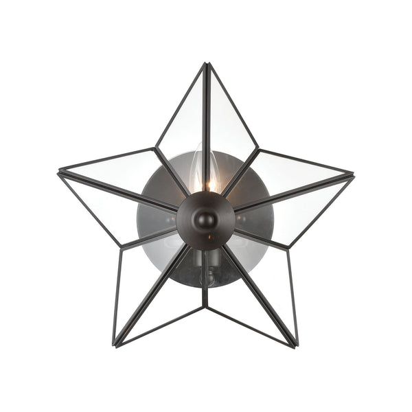 Moravian Star 12'' High 1-Light Sconce - Oil Rubbed Bronze