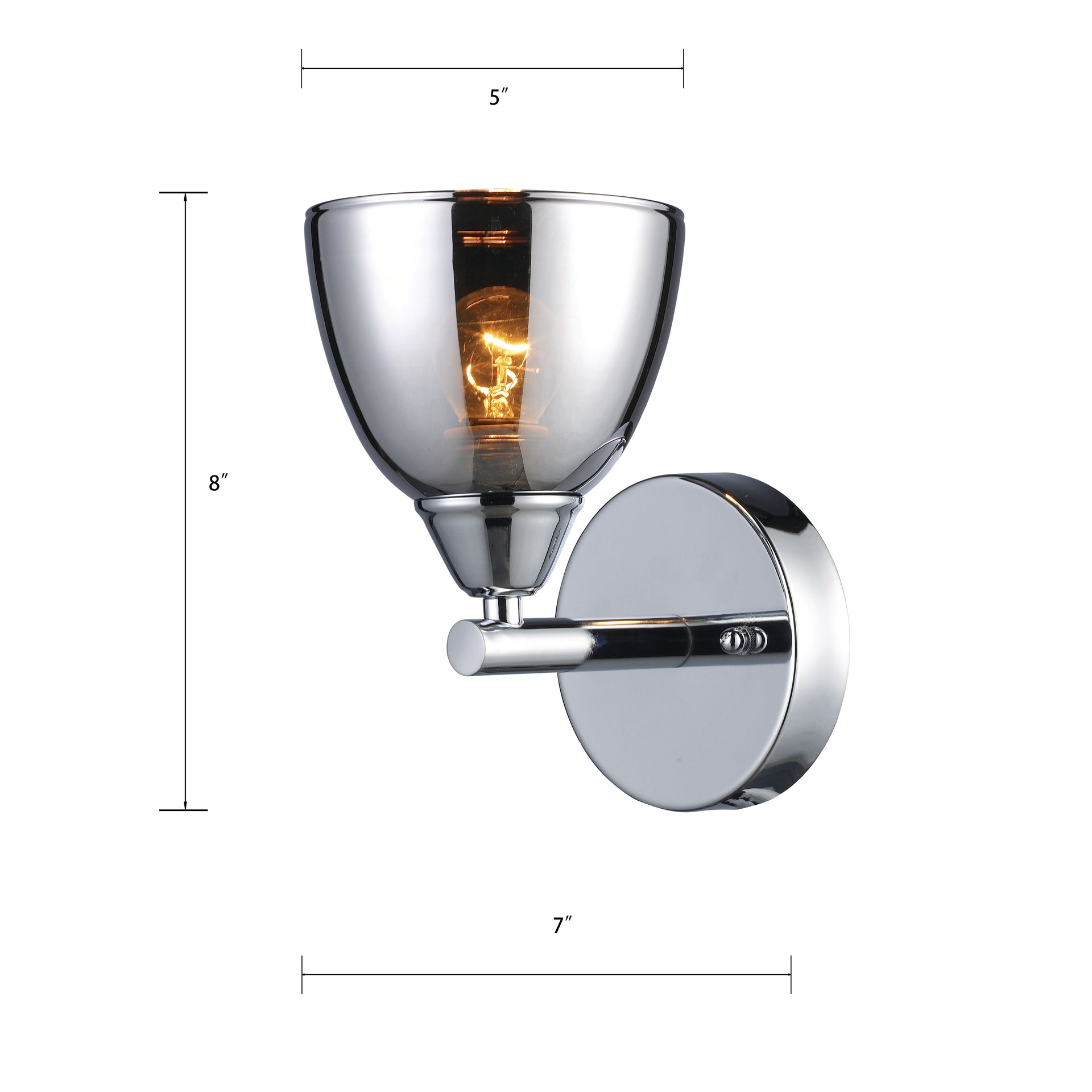 Reflections 8'' High 1-Light Sconce - Polished Chrome