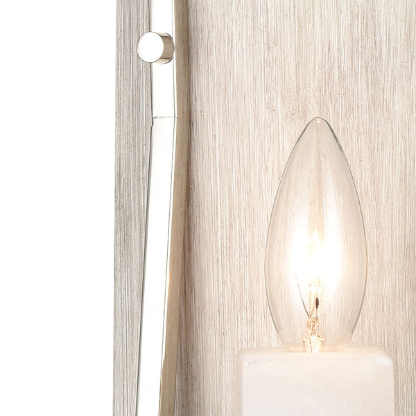 White Stone 12'' High 1-Light Sconce - Polished Nickel