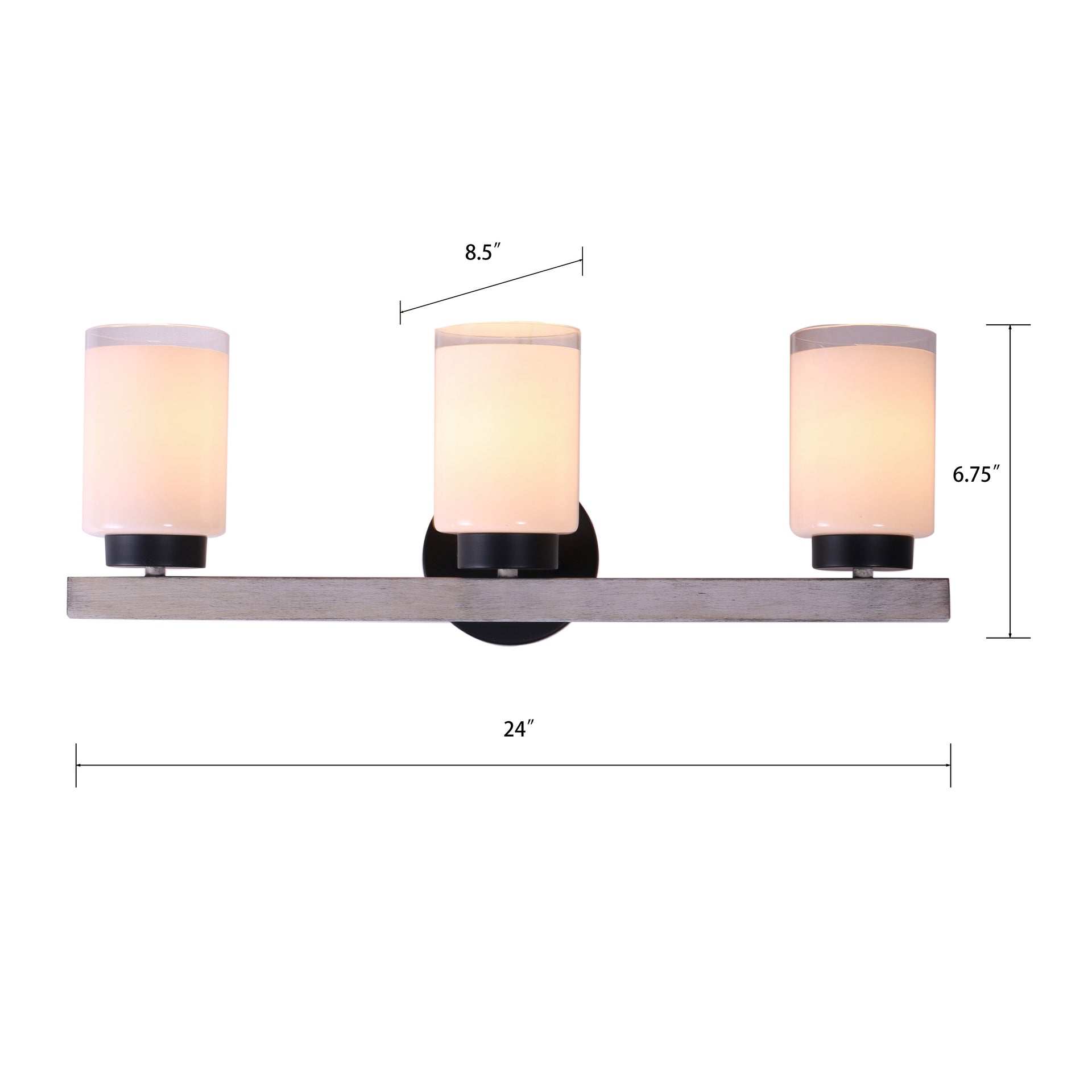Briggs 24'' Wide 3-Light Vanity Light - Black