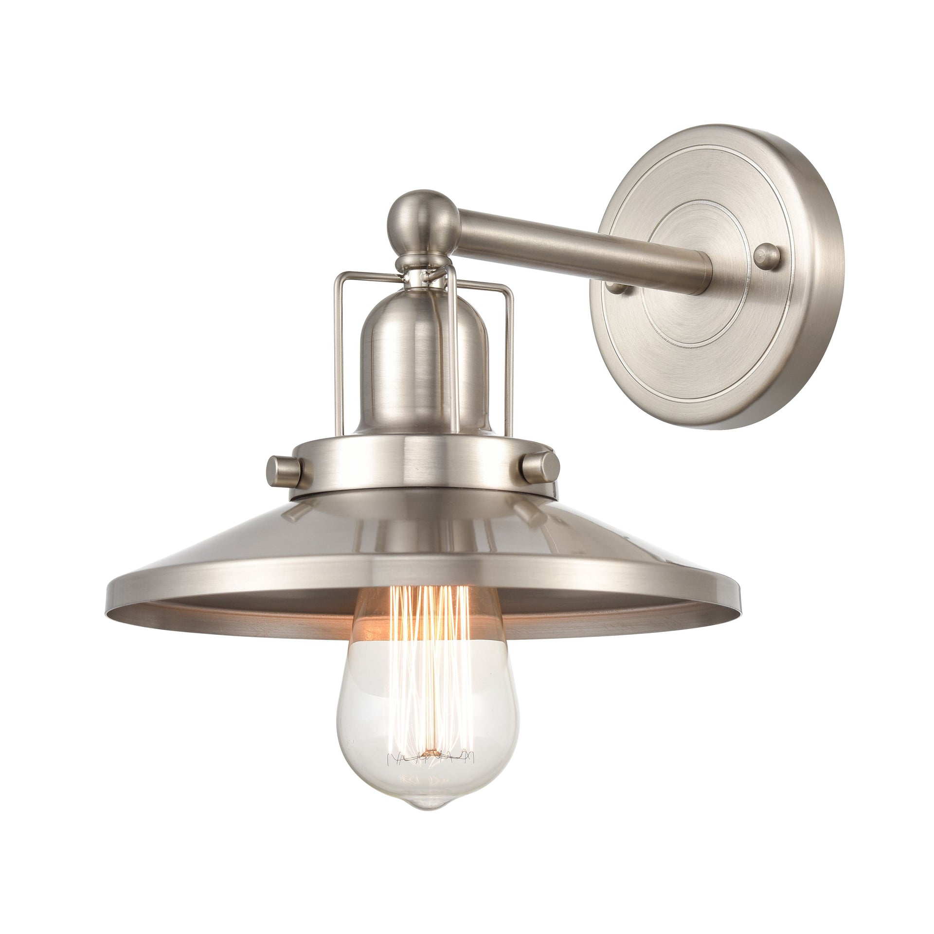 English Pub 8'' High 1-Light Sconce - Satin Nickel