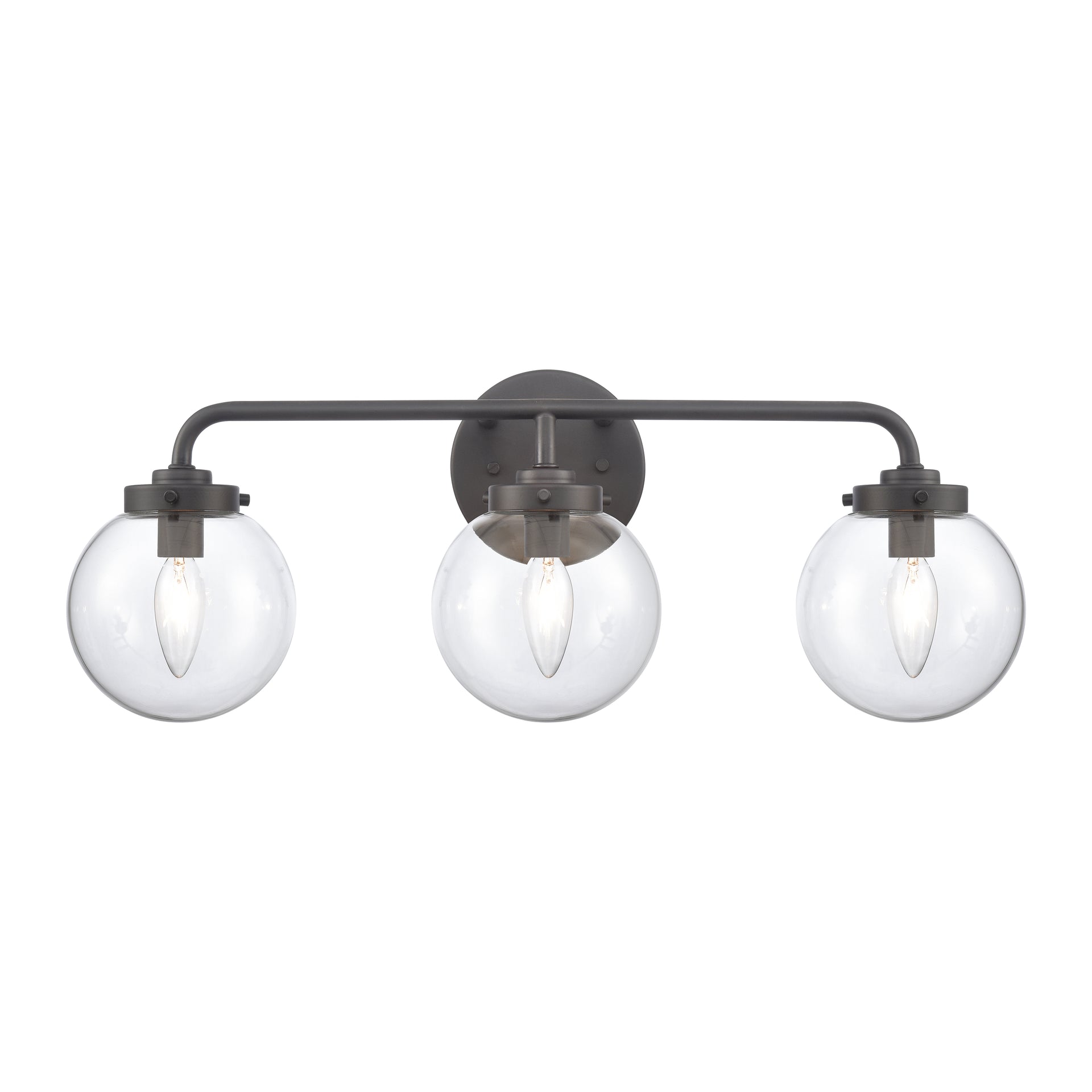 Fairbanks 22.75'' Wide 3-Light Vanity Light - Matte Black and Clear