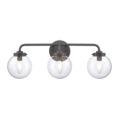 Fairbanks 22.75'' Wide 3-Light Vanity Light - Matte Black and Clear