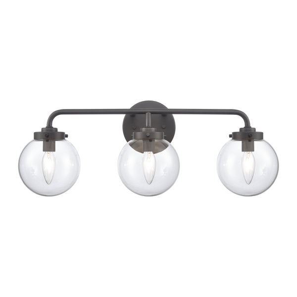 Fairbanks 22.75'' Wide 3-Light Vanity Light - Matte Black and Clear
