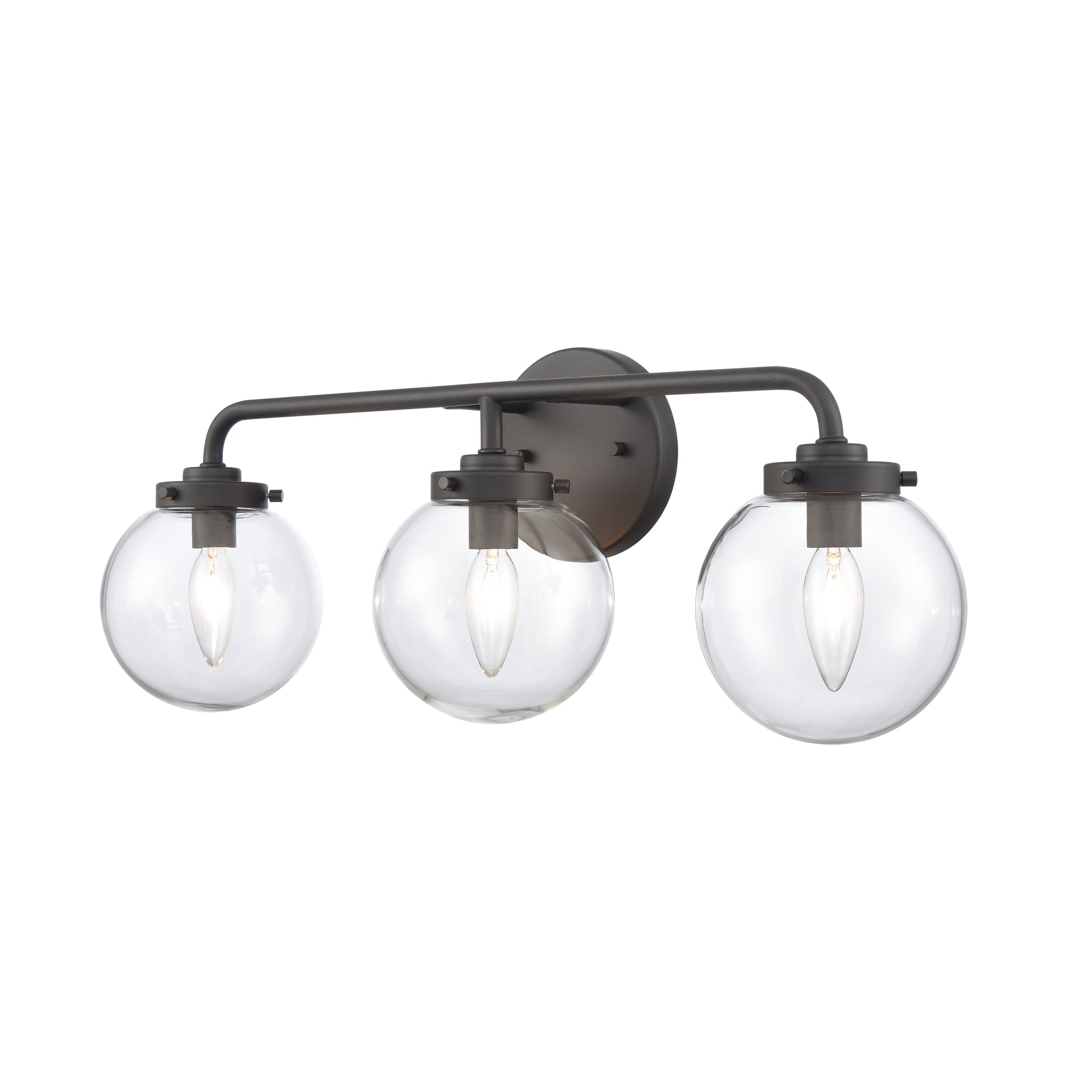 Fairbanks 22.75'' Wide 3-Light Vanity Light - Matte Black and Clear
