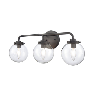 Fairbanks 22.75'' Wide 3-Light Vanity Light - Matte Black and Clear