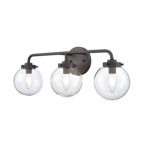 Fairbanks 22.75'' Wide 3-Light Vanity Light - Matte Black and Clear