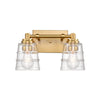 Pulsate 13'' Wide 2-Light Vanity Light - Satin Brass