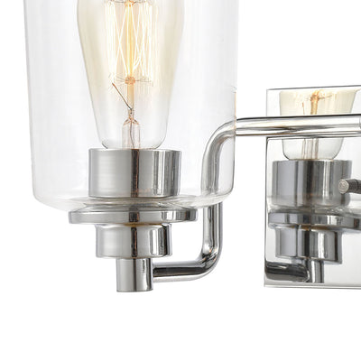 Robins 14'' Wide 2-Light Vanity Light - Polished Chrome with Clear Glass