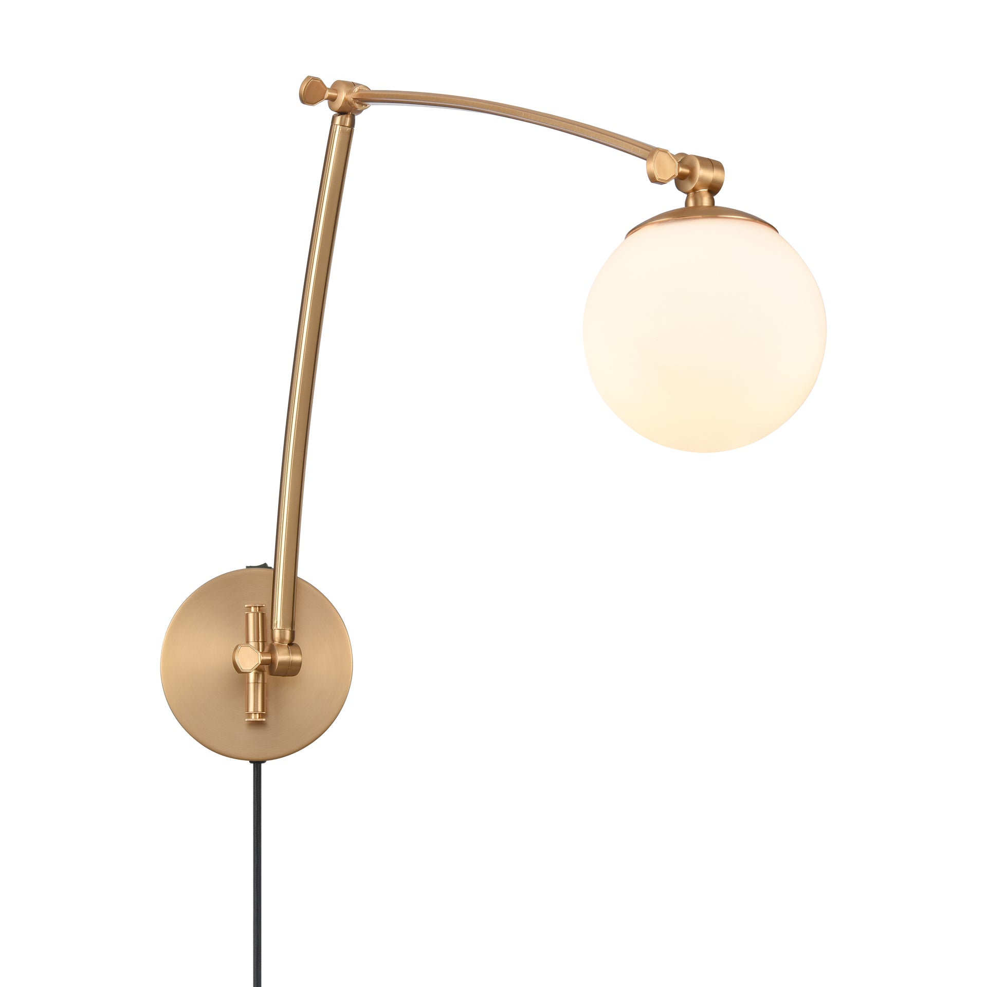 Caroline 19'' High 1-Light Swingarm Sconce - Brushed Gold