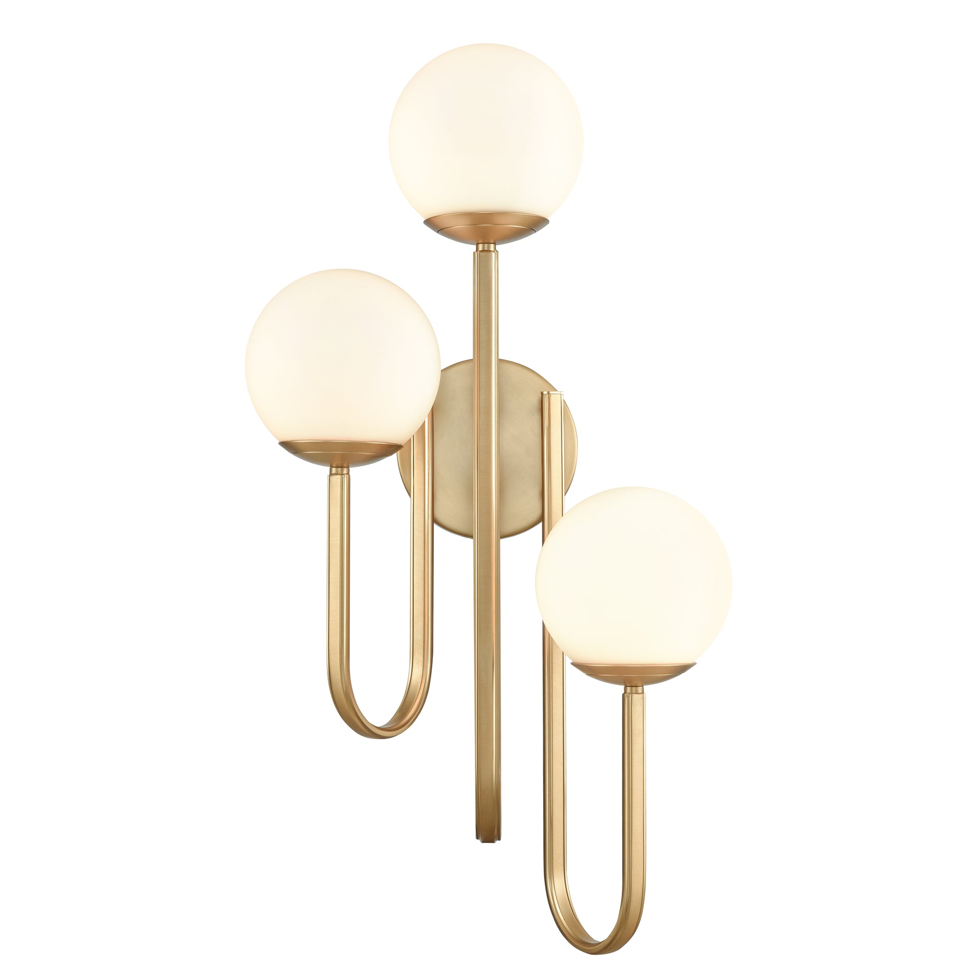 Caroline 28'' High 3-Light Left Sconce - Brushed Gold