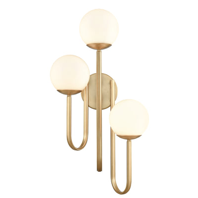Caroline 28'' High 3-Light Left Sconce - Brushed Gold