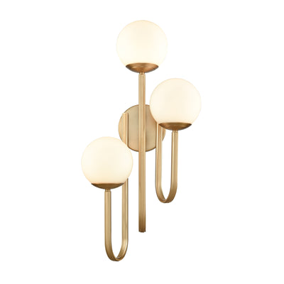 Caroline 28'' High 3-Light Right Sconce - Brushed Gold