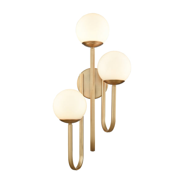 Caroline 28'' High 3-Light Right Sconce - Brushed Gold