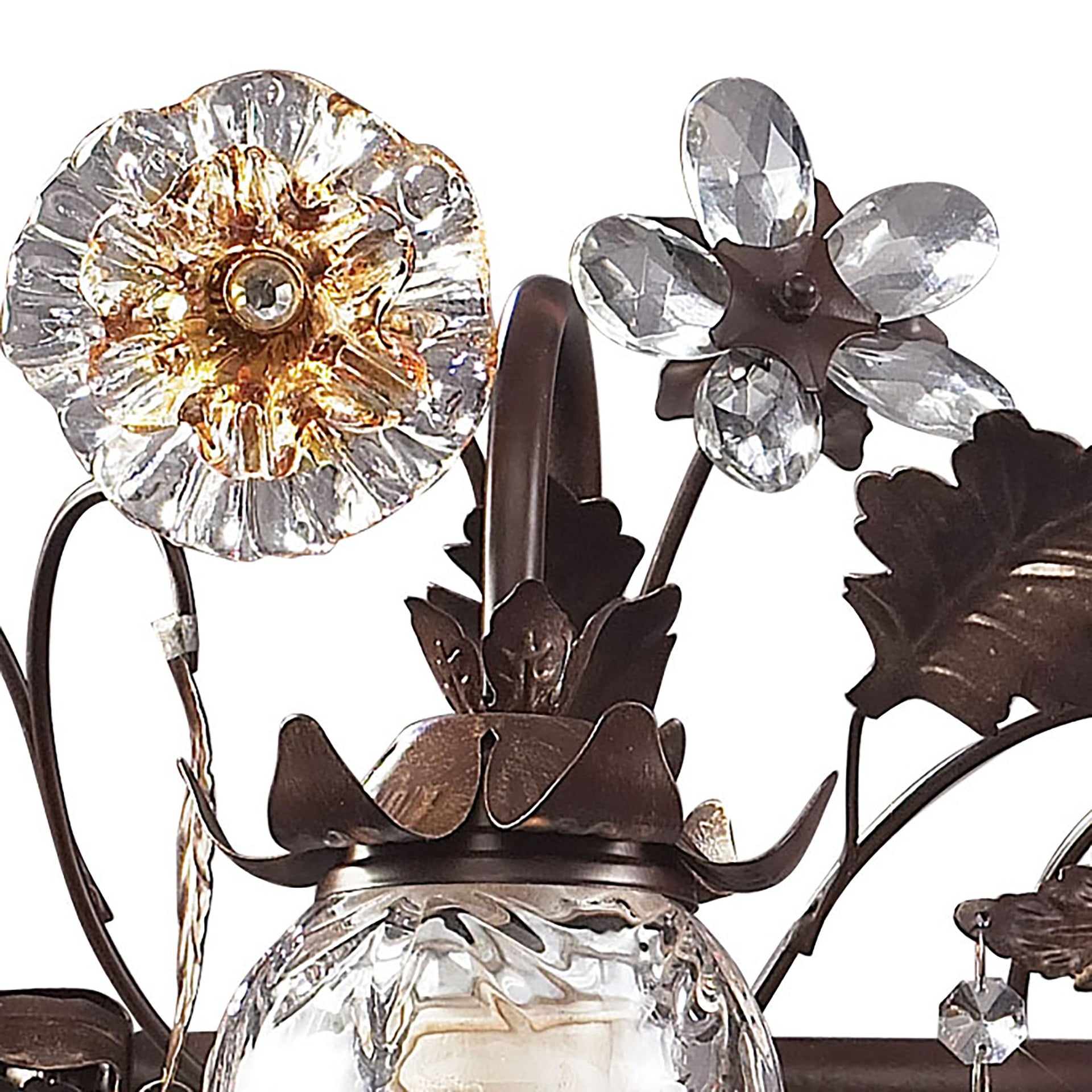 Cristallo Fiore 26'' Wide 3-Light Vanity Light - Deep Rust
