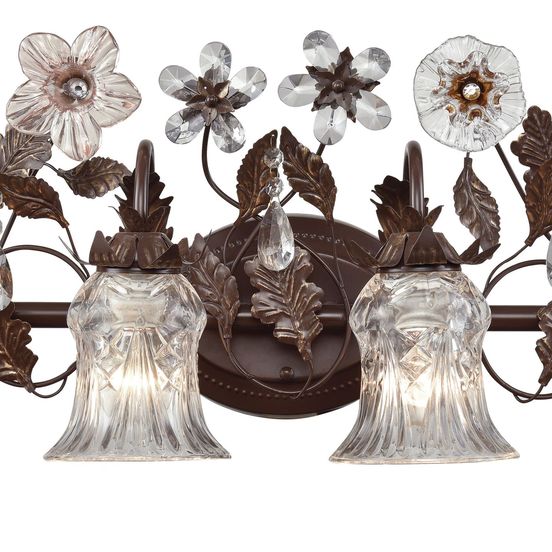 Cristallo Fiore 33'' Wide 4-Light Vanity Light - Deep Rust
