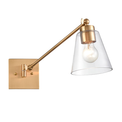 East Point 14.5'' High 1-Light Swingarm Sconce - Satin Brass
