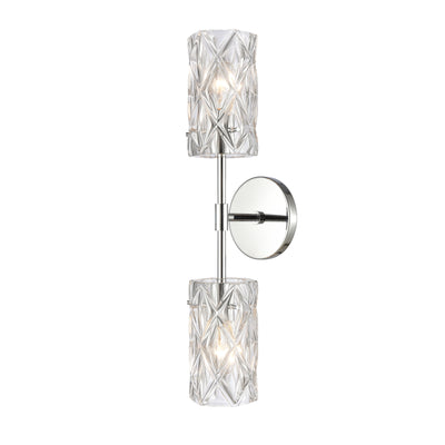Forma de Crystal 21'' High 2-Light Sconce - Polished Chrome