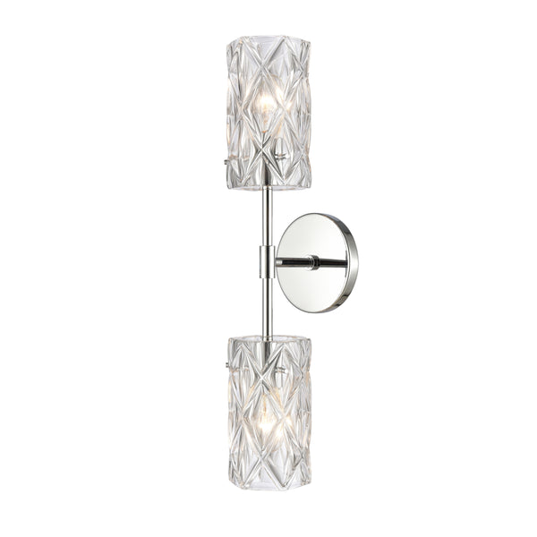 Forma de Crystal 21'' High 2-Light Sconce - Polished Chrome