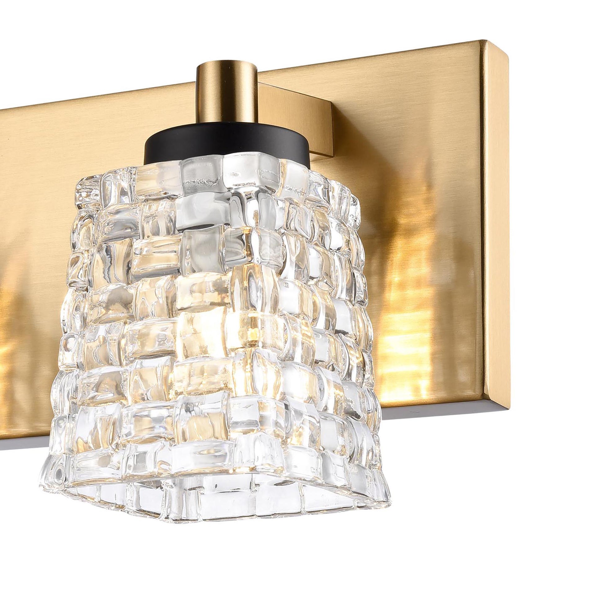 Candace 12'' Wide 2-Light Vanity Light - Satin Brass with Matte Black