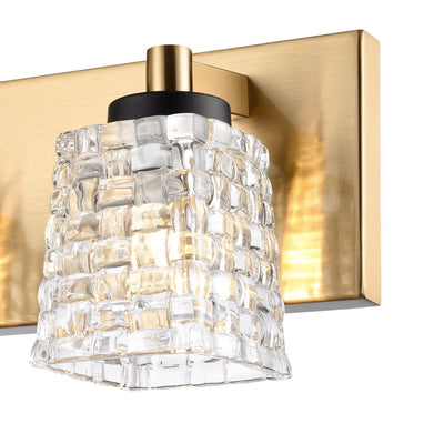 Candace 12'' Wide 2-Light Vanity Light - Satin Brass with Matte Black
