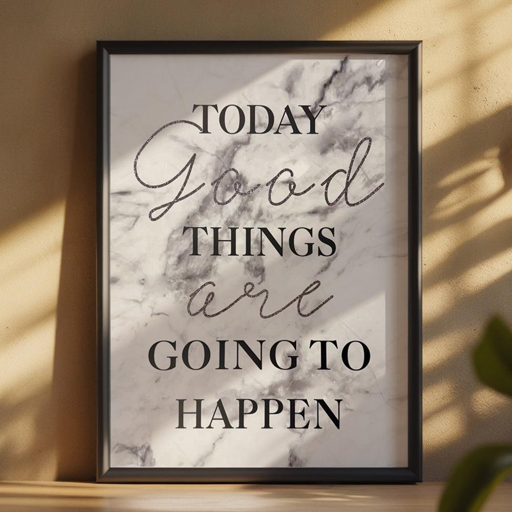Boho Wall Décor - Framed Motivational Wall Art with Marble Aesthetic
