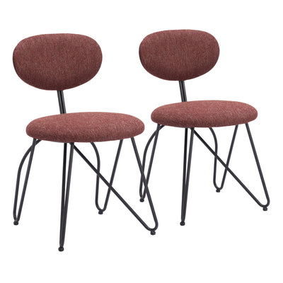 Novi Dining Chair (Set of 2) Maroon Brown