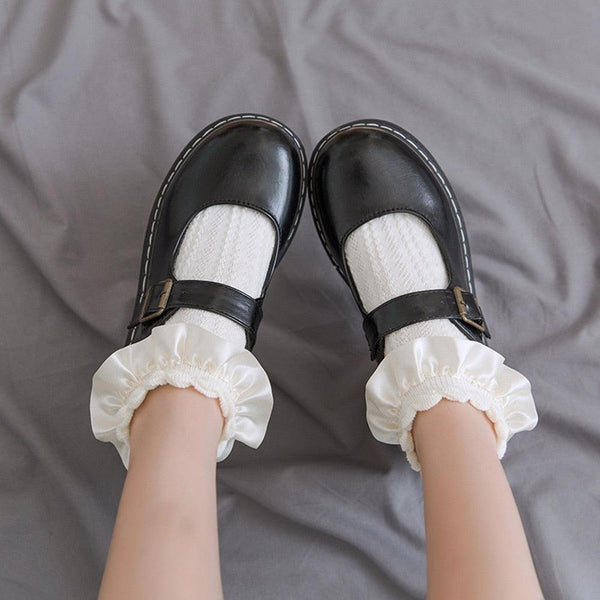 Woman Summer Ruffle Socks Short Socks Nylon Lace Socks Anime Cartoon Sweet Girls Hosiery Cosplay Costumes Accessories