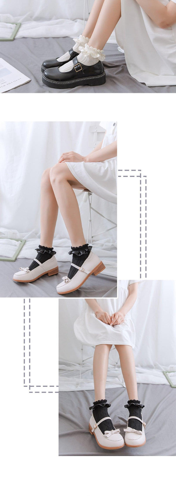 Woman Summer Ruffle Socks Short Socks Nylon Lace Socks Anime Cartoon Sweet Girls Hosiery Cosplay Costumes Accessories