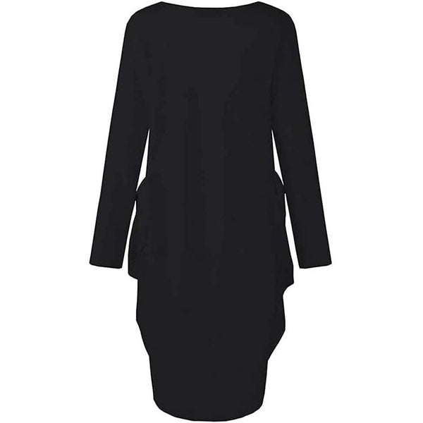 Woman's Long Sleeve Loose Pocket Oversize Tunic Dress