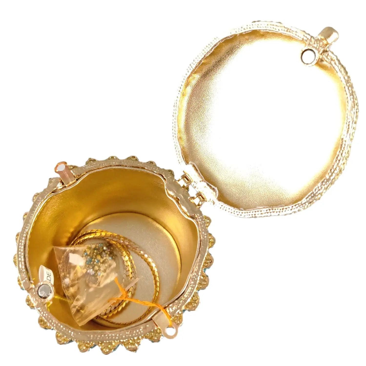 Women Blue Cupcake Evening Bag Crystal Clutch Purses Wedding Bridal Rhinestone Handbag Party Minaudiere Bag