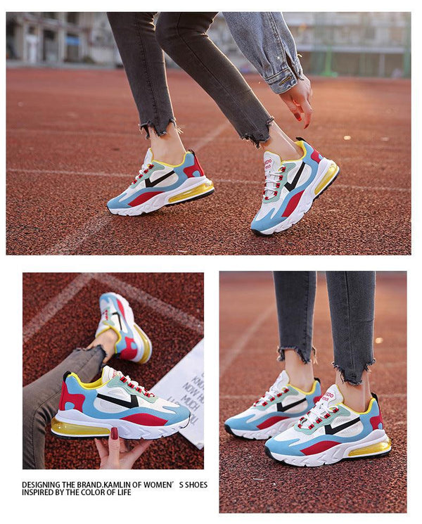 Women Casual Shoes Colorful Sneakers Flat Thick Sole Lightweight Air Cushion Gym Fashion Shoes Breathable Sport Air Fitness Walking Running Athletic Sneakers