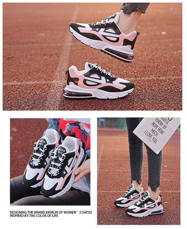 Women Casual Shoes Colorful Sneakers Flat Thick Sole Lightweight Air Cushion Gym Fashion Shoes Breathable Sport Air Fitness Walking Running Athletic Sneakers