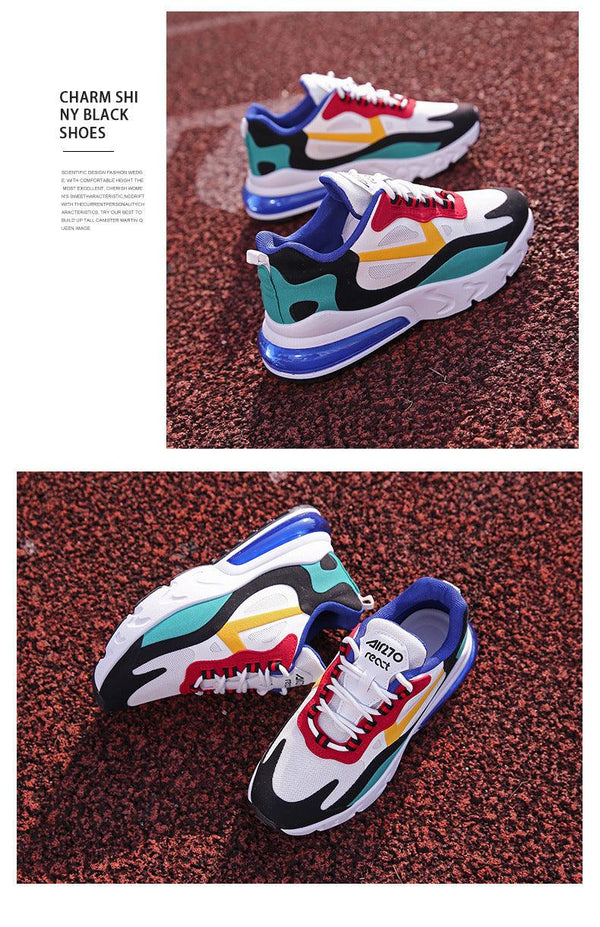 Women Casual Shoes Colorful Sneakers Flat Thick Sole Lightweight Air Cushion Gym Fashion Shoes Breathable Sport Air Fitness Walking Running Athletic Sneakers