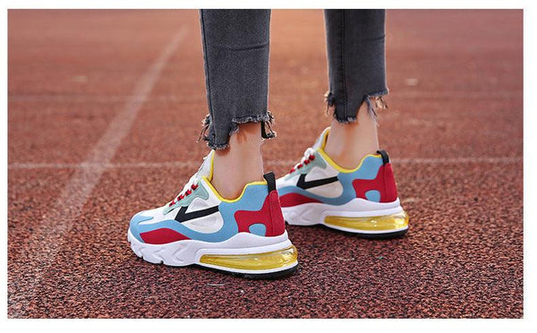 Women Casual Shoes Colorful Sneakers Flat Thick Sole Lightweight Air Cushion Gym Fashion Shoes Breathable Sport Air Fitness Walking Running Athletic Sneakers